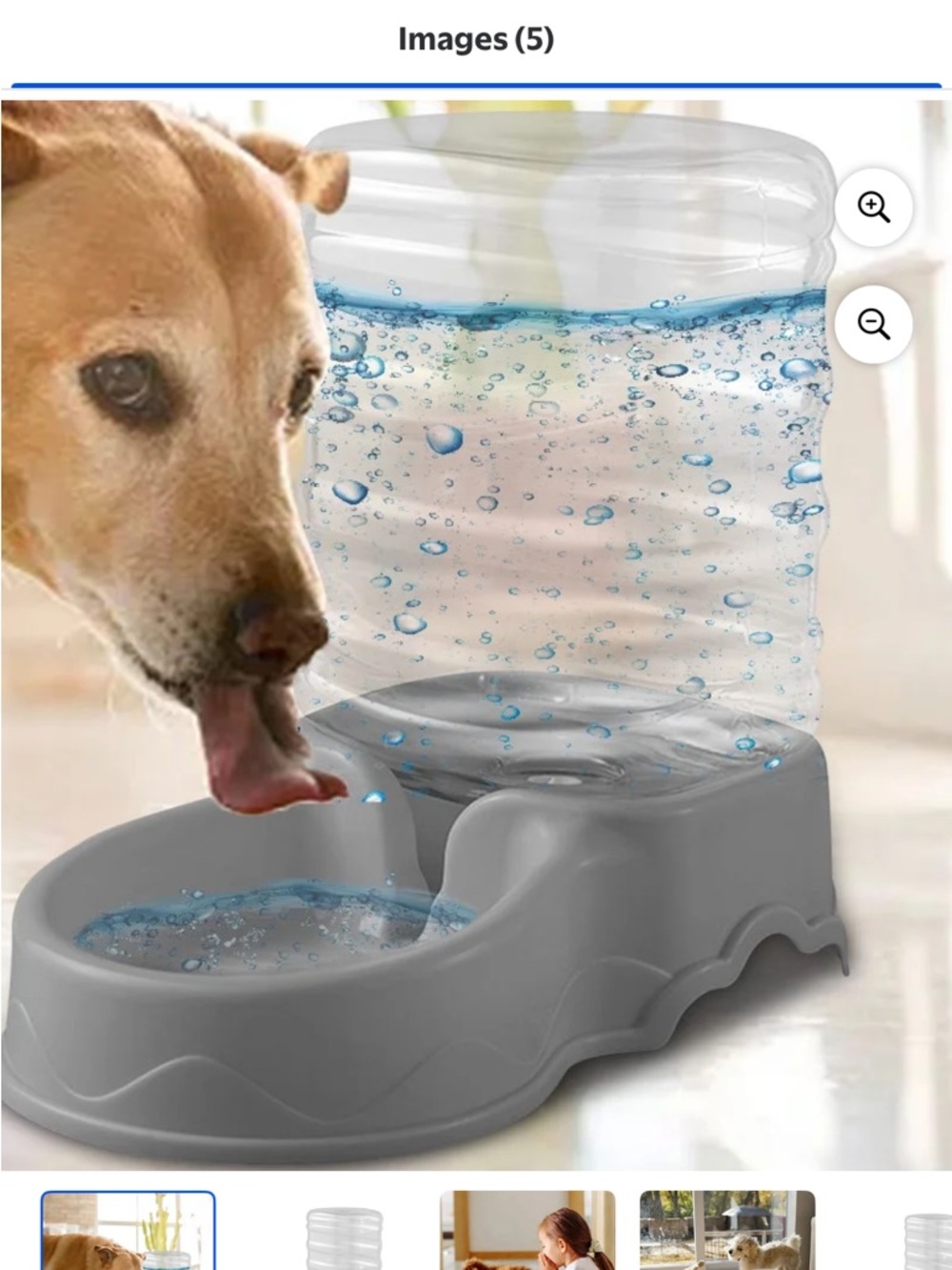 Automatic Gravity Water Dispenser for Dogs - Gray